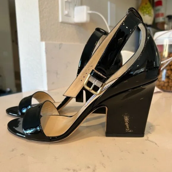 Jimmy Choo Edina Black Patent Leather heel - Picture 5 of 7